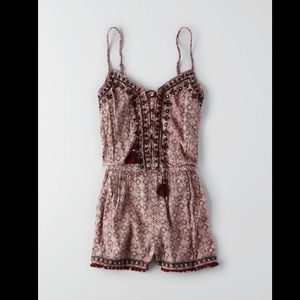 Boho embroidered romper